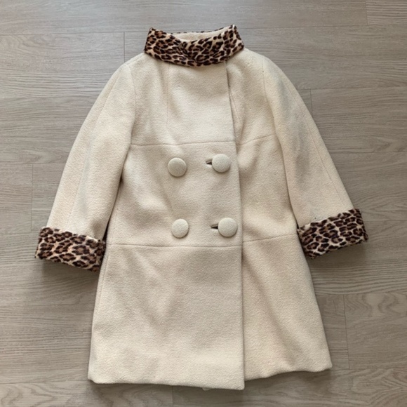 Vintage Midcentury Retro 60s 1960s Mod Cream Leopard Fur Coat - Picture 1 of 8